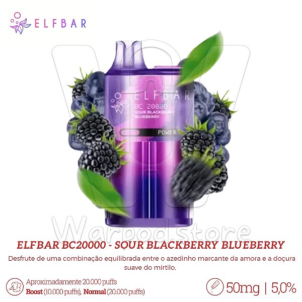 Pod Desc Elfbar BC 20.000 - Sour Blackberry Blueberry