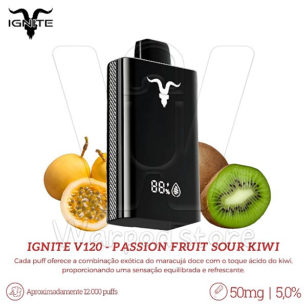 Pod Desc Ignite V120 12.000 - Passion Fruit Sour Kiwi