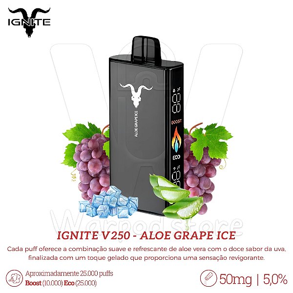 Pod Desc Ignite V250 25.000 - Aloe Grape Ice