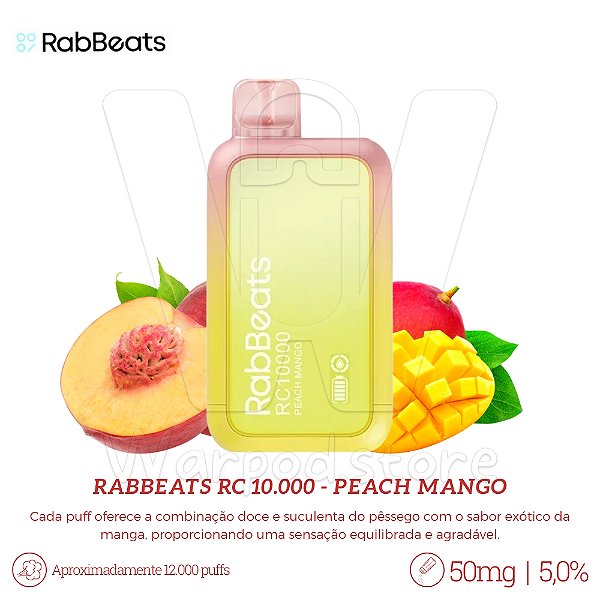 Pod Desc RabBeats RC 10.000 - Peach Mango