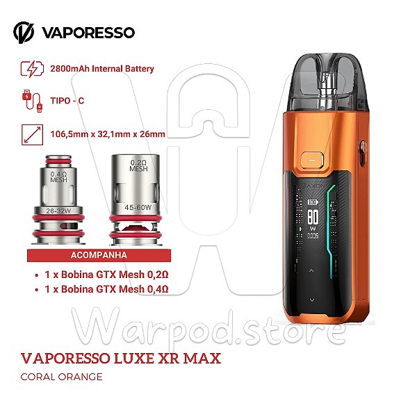 Aparelho Pod Vaporesso Luxe XR Max - Coral Orange