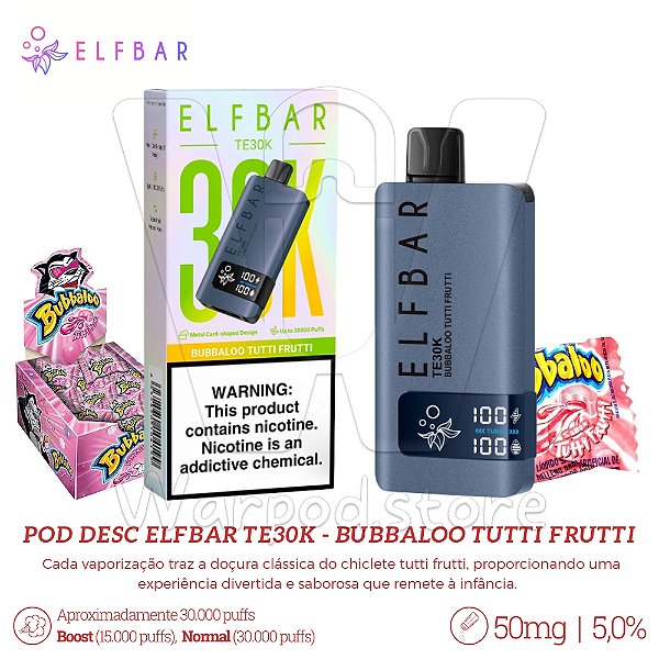 Pod Desc Elfbar TE30k - Bubbaloo Tutti Frutti