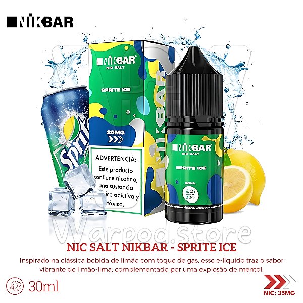 Nic Salt Nikbar 30ml / 35mg - Sprite Ice