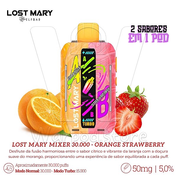 Pod Desc Lost Mary Mixer 30.000 - Orange Strawberry