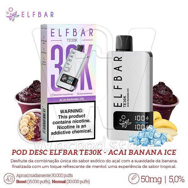 Pod Desc Elfbar TE30k - Açaí Banana Ice