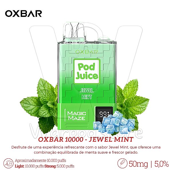 Pod Desc Oxbar 10.000 - Jewel Mint
