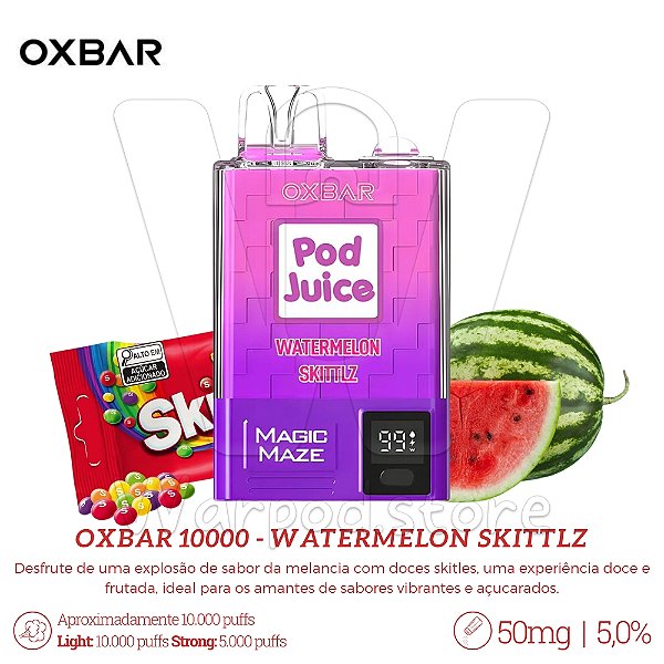 Pod Desc Oxbar 10.000 - Watermelon Skittlz