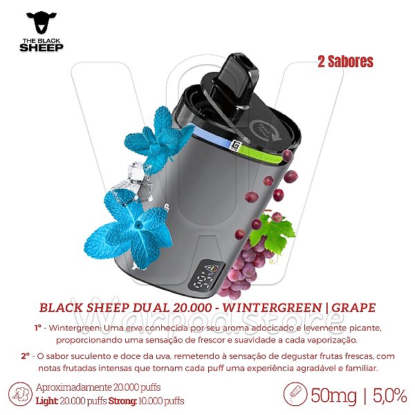 Pod Desc Black Sheep Dual 20.000 - Wintergreen | Grape