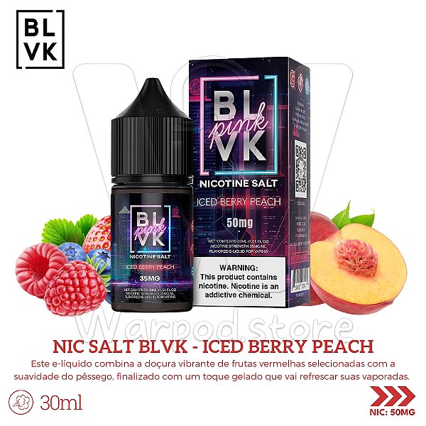 Nic Salt Blvk Pink 30ml / 50mg - Iced Berry Peach