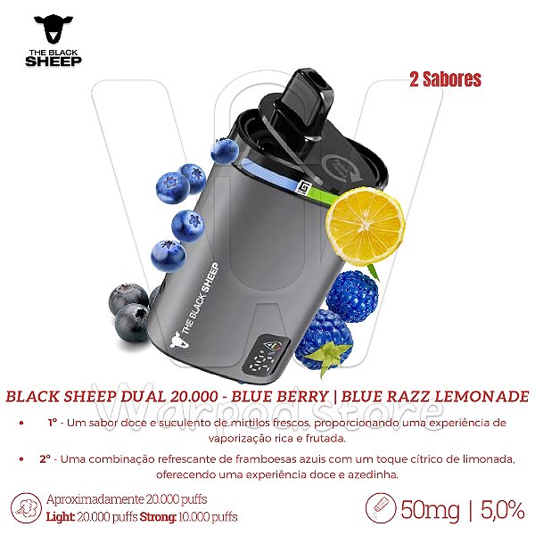 Pod Desc Black Sheep Dual 20.000 - Blue Berry | Blue Razz Lemonade