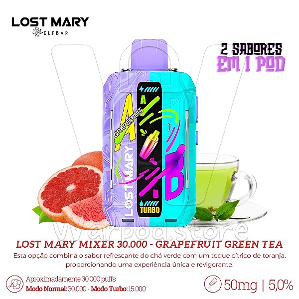 Pod Desc Lost Mary Mixer 30.000 - Grapefruit Green Tea