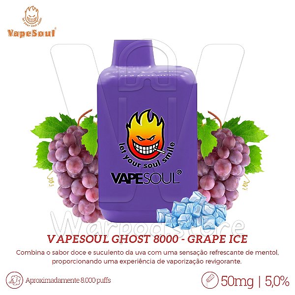 Pod Desc Vapesoul V-Ghost Plus 8000 - Grape Ice