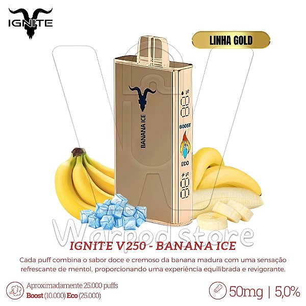 Pod Desc Ignite V250 25.000 (GOLD) - Banana Ice