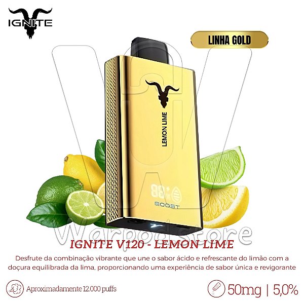 Pod Desc Ignite V120 12.000 (GOLD) - Lemon Lime