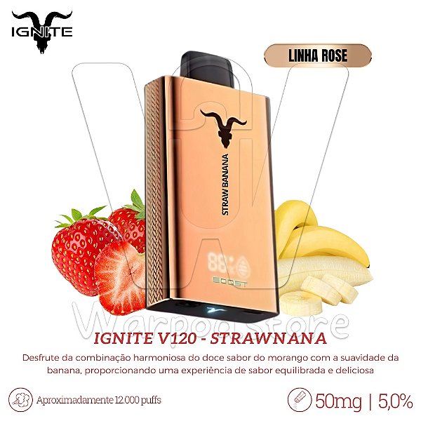 Pod Desc Ignite V120 12.000 (ROSE) - Straw Banana