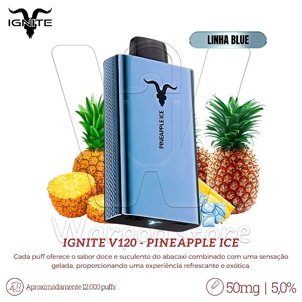 Pod Desc Ignite V120 12.000 (BLUE) - Pineapple Ice