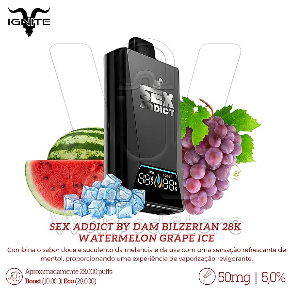 Pod Desc Sex Addict by Dam Bilzerian 28.000 - Watermelon Grape Ice