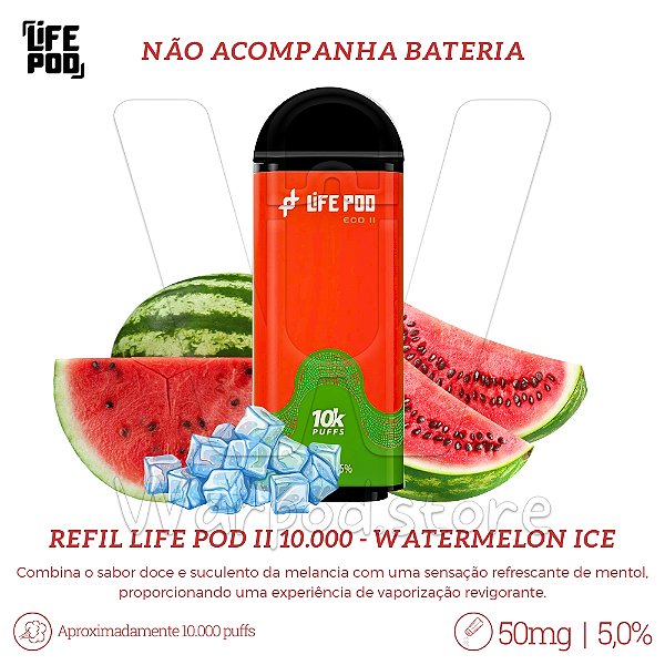 Refil Desc Life Pod Eco II 10.000 - Watermelon Ice
