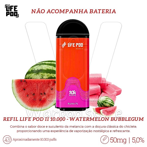 Refil Desc Life Pod Eco II 10.000 - Watermelon Bubblegum