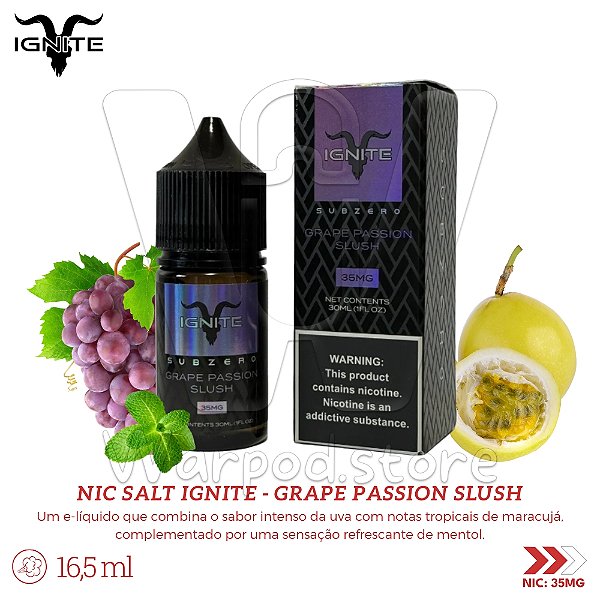 Nic Salt Ignite Sub Zero 30ml / 35mg - Grape Passion Slush