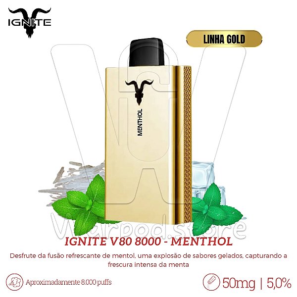 Pod Desc Ignite V80 8.000 (GOLD) - Menthol
