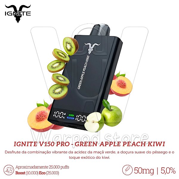 Pod Desc Ignite V150 15.000 - Green Apple Peach Kiwi