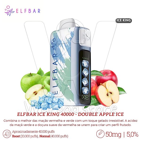 Pod Desc Elfbar Ice King 40.000 - Double Apple Ice