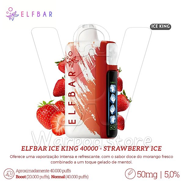 Pod Desc Elfbar Ice King 40.000 - Strawberry Ice
