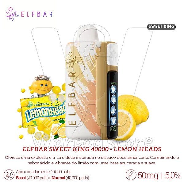 Pod Desc Elfbar Sweet King 40.000 - Lemon Heads
