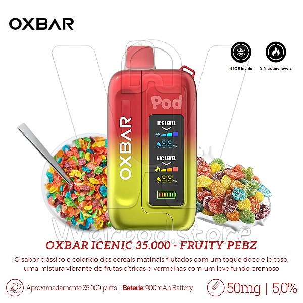 Pod Desc Oxbar IceNic 35.000 - Fruity Pebz