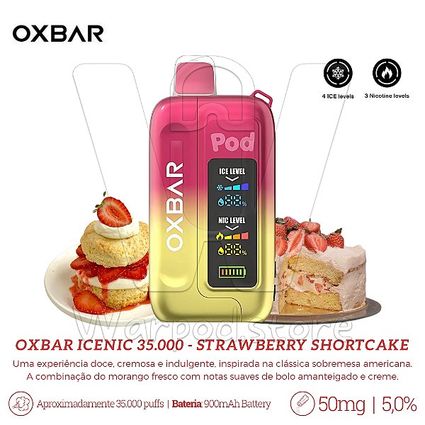 Pod Desc Oxbar IceNic 35.000 - Strawberry Shortcake