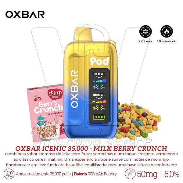 Pod Desc Oxbar IceNic 35.000 - Milk Berry Crunch