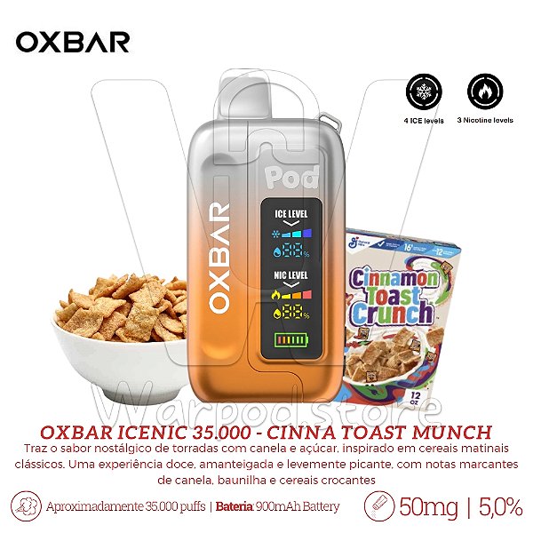 Pod Desc Oxbar IceNic 35.000 - Cinna Toast Munch