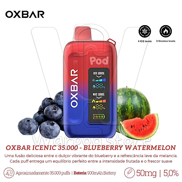 Pod Desc Oxbar IceNic 35.000 - Blueberry Watermelon