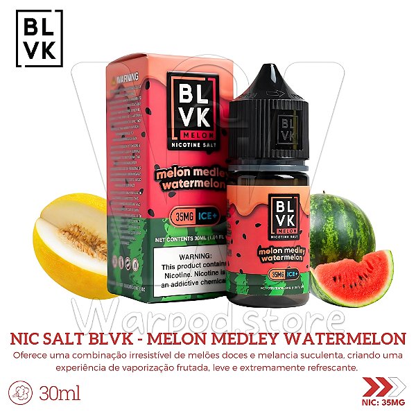 Nic Salt Blvk Melon 30ml / 35mg - Melon Medley Watermelon