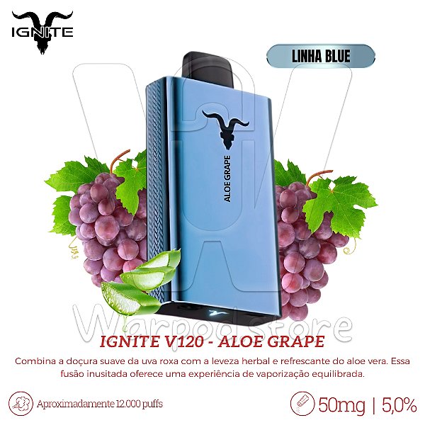 Pod Desc Ignite V120 12.000 (BLUE) - Aloe Grape