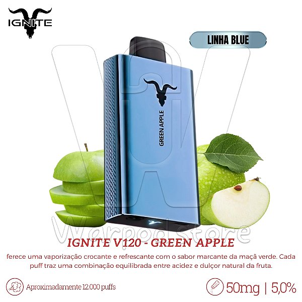 Pod Desc Ignite V120 12.000 (BLUE) - Green Apple