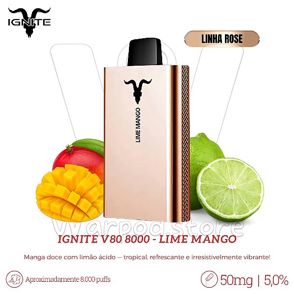 Pod Desc Ignite V80 8.000 (ROSE) - Lime Mango