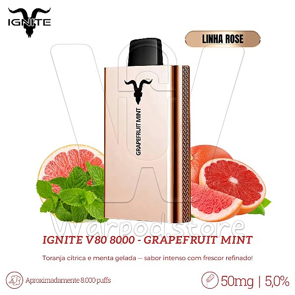 Pod Desc Ignite V80 8.000 (ROSE) - Grapefruit Mint