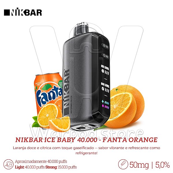 Pod Desc Nikbar Ice Baby 40.000 - Fanta Orange