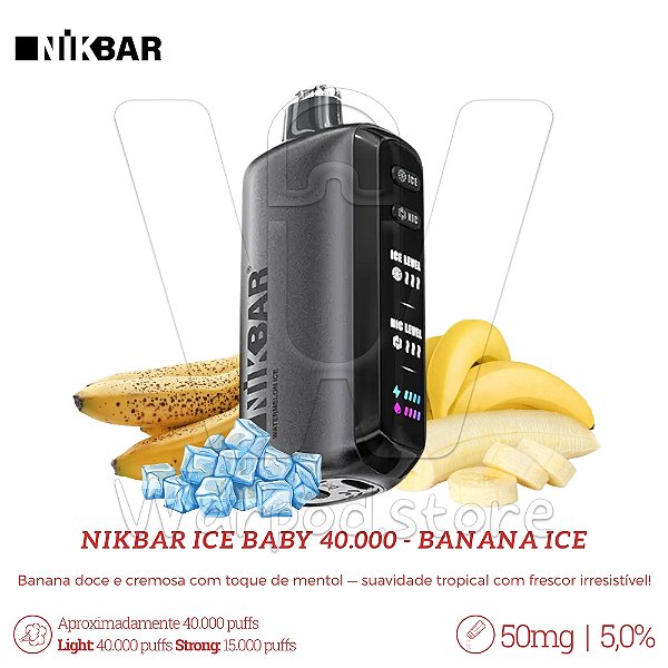 Pod Desc Nikbar Ice Baby 40.000 - Banana Ice