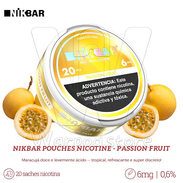 Pouches de Nic Nikbar 6mg - Passion Fruit