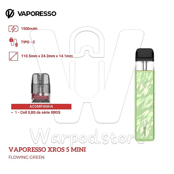 Aparelho Pod Vaporesso Xros 5 Mini - Flowing Green
