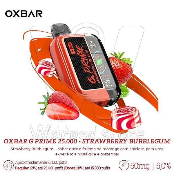 Pod Desc Oxbar G Prime 25.000 - Strawberry Bubblegum