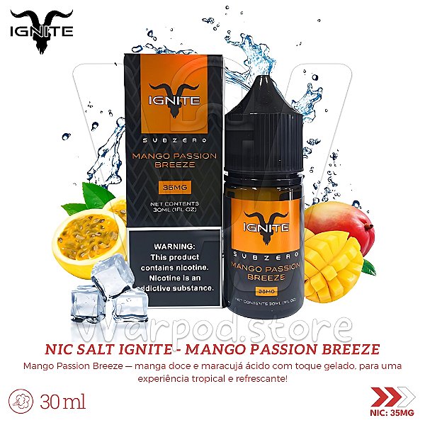 Nic Salt Ignite Sub Zero 30ml / 35mg - Mango Passion Breeze