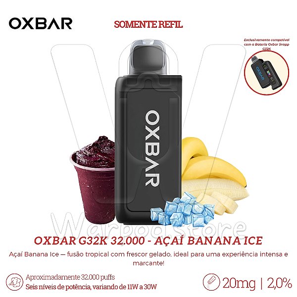 Refil Desc Oxbar G32K 32.000 - Acai Banana Ice