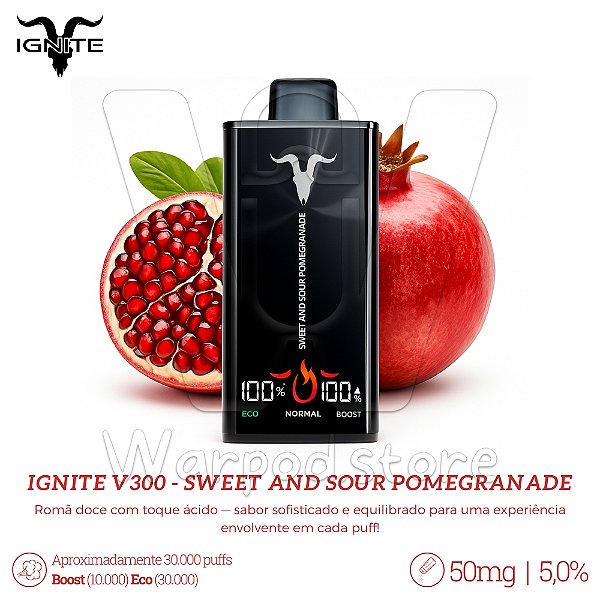 Pod Desc Ignite V300 30.000 - Sweet And Sour Pomegranade