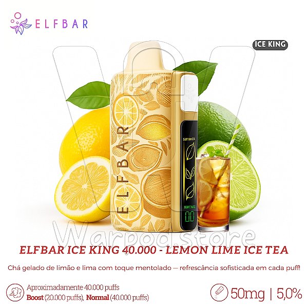 Pod Desc Elfbar Nic King 40.000 - Lemon Lime Ice Tea