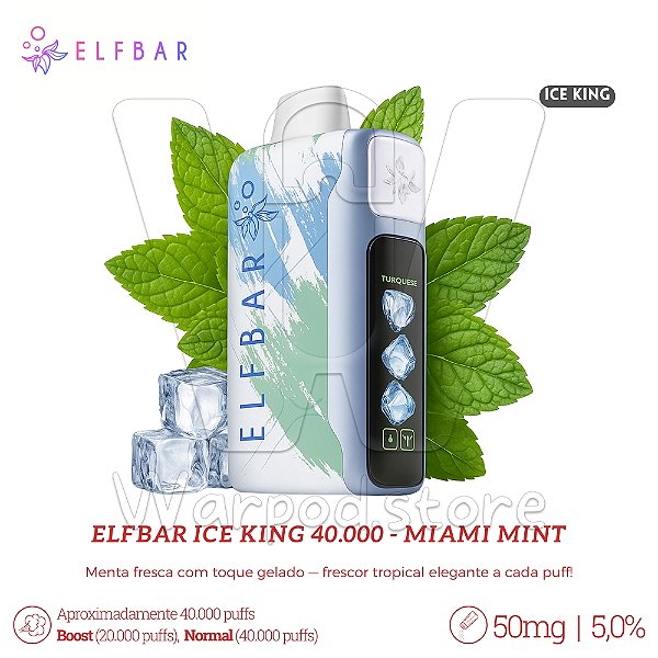 Pod Desc Elfbar Ice King 40.000 - Miami Mint