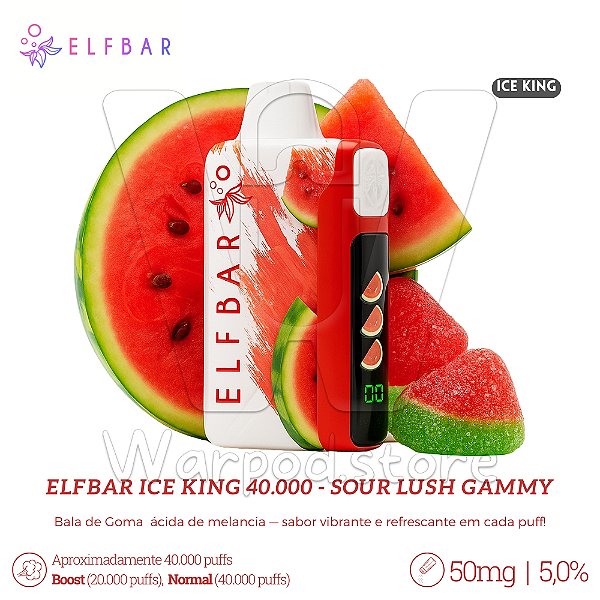 Pod Desc Elfbar Ice King 40.000 - Sour Lush Gammy